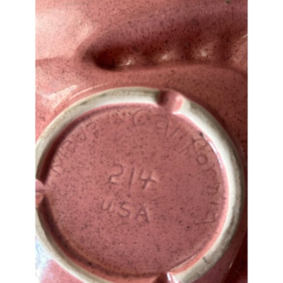 MCM Speckled Pink Dusty Rose Ashtray Ceramic Triangular Boomerang Tobacciana Cig - Picture 4 of 5